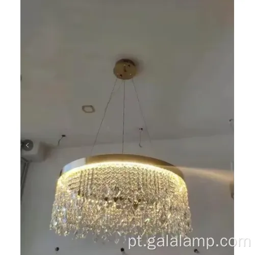 Luz de cristal de ouro luxuoso para casamentos elegantes